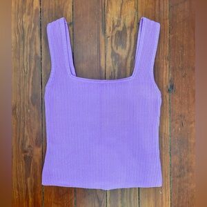 Purple Ribbed Tank Top